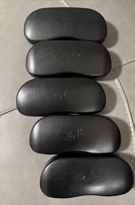 RAY-BAN Eyeglasses Sunglasses Black Clamshell CASE Only w/ Cloth 5 PCS - Picture 1 of 8