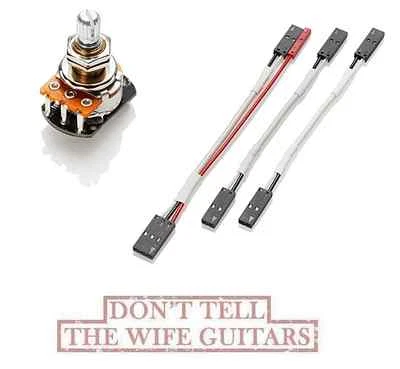 EMG 25K CONTROL VOLUME SPLIT SHAFT SHORT SHAFT POT ACTIVE SOLDERLESS WIRES #3272 - Image 1 of 2