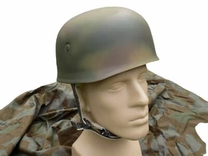 WW2 German LW Paratrooper M38 Helmet 3 Colors Normandy D-DAY 1944 Camo - Repro - Picture 1 of 9