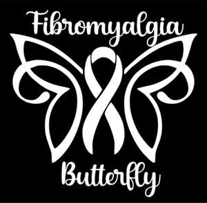 Fibromyalgia Awareness Ribbon Vinyl Decal Sticker Car Truck Window Laptop Tablet - Picture 1 of 2
