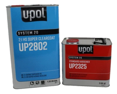 U-Pol UP2802 Clearcoat HS Super Clear Kit with Standard Hardener 2 to 1 Mix UPOL - Image 1 of 2