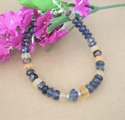 Multicolor  (  Iolith-Citrin ) Edelstein Armband | 19 cm | Silber ( BIR- 26 *) - Bild 1 von 2