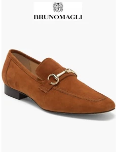 BRUNO MAGLI WOMEN NIB $350 SIMONA COGNAC SUEDE LOAFER. MADE IN ITALY. US 7/EU 37 - Picture 1 of 13