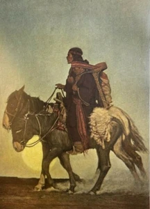 1908 Vintage Illustration N. C. Wyeth On the October Trail - Picture 1 of 2