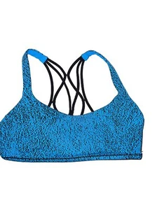 LULULEMON Strappy Sports Bra Free To Be Zen Turquoise Black 8 Full On Luxtreme - Picture 1 of 2