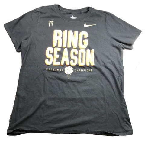 Clemson Tigers 'Ring Season' T-Shirt Womens L Black Nike Football NCAA Champion Cover