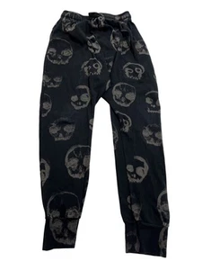 Nununu Light Faded Skulls Baggy Pants in Black - Picture 1 of 5