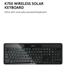 Clavier solaire sans fil Logitech K750 noir avec récepteur unificateur USB - Photo 1/8