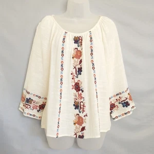 Love Sam Womens S Embroidered Peasant Blouse Ivory Boho Chic Cottagecore Top - Bild 1 von 9