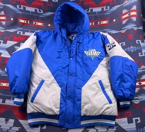 Vintage 90s Logo 7 Seattle Seahawks NFL Pro Starter Puffer Coat Jacket Mens L - Picture 1 of 13