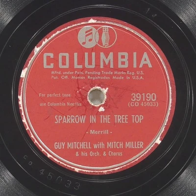 GUY MITCHELL MITCH MILLER Sparrow Tree Top COLUMBIA 39190 VG- 78 1951 Vocal 10" Foto 1 de 4
