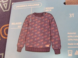 ALDI Gear Sweatshirt Youth L 12-14 Blue All Over Print Childrens Pullover - Picture 1 of 9