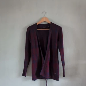 Cardigan Ted Baker Isslaii sangue di bue blu navy con cintura taglia 1 UK S - Foto 1 di 22
