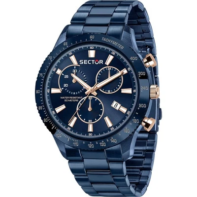 Orologio Sector 270 R3273778004 Watch Acciaio Blu Cronografo rosè Uomo 45 mm - Immagine 1 di 2