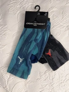 JORDAN AIR LIGHTWEIGHT 2 PACK CREW SOCKS YOUTH SIZE KIDS 5Y-7Y - Picture 1 of 2