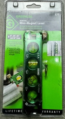 Mini nivel de burbuja magnética Greenlee L77 Foto 1 de 4