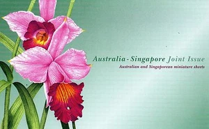 1998 Native Orchids Of Australia & Singapore 2 Mini Sheet Stamp Pack, Mint Cond - Bild 1 von 2