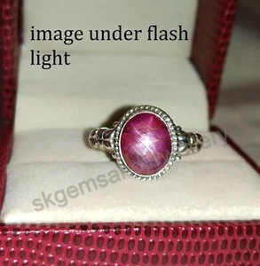 Natural Star Ruby Ring 925 Sterling Silver Ring Handmade Fine Ring All Size - Picture 1 of 10