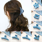 Vintage Klein Blaue Haarklemme Geometrisch Matt Elegante Haarspange Hai-Clip D