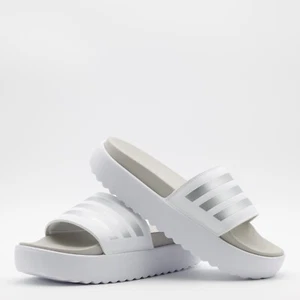 Adidas Women's Adilette Platform Comfort Cushioned Sliders Sandals White Size 10 - Picture 1 of 11
