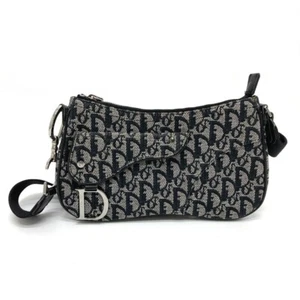 CHRISTIAN DIOR Trotter Saddle bag Crossbody Shoulder Bag Canvas Gray x Black - Bild 1 von 13