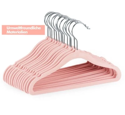 10 x Kleiderbügel Samt Baby Bügel Kinderbügel Rockbügel Anti-Rutsch - Bild 1 von 4