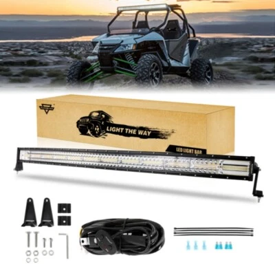 AUXBEAM 50"" 6 Modos Ámbar Blanco Barra de Luz LED Luz de Conducción para Can-Am Polaris Foto 1 de 4