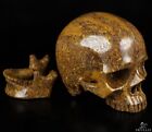 7.0" Elephant Skin Jasper Carved Mitchell-Hedges Crystal Skull, Detachable Jaw