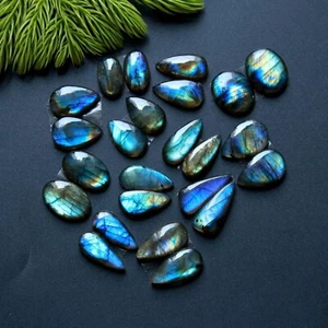 12Pair 124Cts Natural Labradorite Cabochon Gemstone Pair Lot 20x7-13x8mm #14828 - Picture 1 of 8