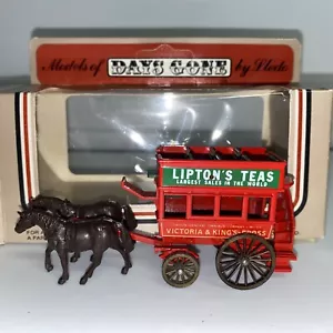 Lledo Days Gone Lipton Tea Horse Drawn Omnibus Tram Kings Cross London 1983 VGC - Picture 1 of 5