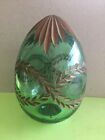 Green Hollow Glass Engraved,Gold Painted Egg Shaped Paperweight,Europe/Russia