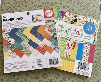 Set Of 2 6x6  Paper Pads  The Birthday Wishes -used & Cakes And Candles -New - Image 1 of 3