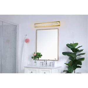 Crystal Wall Sconce LED Vanity Bathroom Bedroom Dining Room Light Fixture 32" - Picture 1 of 8