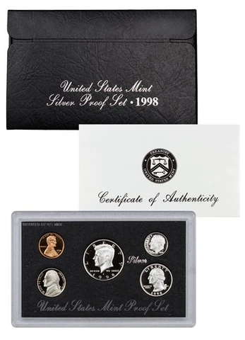 1998-S SILVER Proof Set United States US Mint Original Government Packaging Box Cover