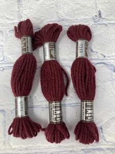 DMC 7218 Skeins Ultra Dk.Red Brick Laine Colbert Tapestry Embroidery Floss Lot 3 - Picture 1 of 4
