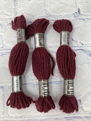 DMC 7218 Skeins Ultra Dk.Red Brick Laine Colbert Tapestry Embroidery Floss Lot 3 - Image 1 of 4