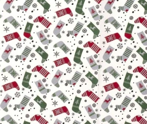 100% Baumwolle 100x145cm Weihnachten, Stoffe, Patchwork, Bastelstoffe, Nikolaus - Bild 1 von 2