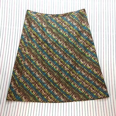 Falda midi 1071 Valerie Stevens línea A para mujer talla 12 MARRÓN elástica forrada cremallera lateral Foto 1 de 4