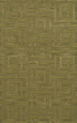 Ivory Transitional Hand Hooked Squares Curls Blocks Area Rug Geometric DV13 - Image 1 of 2