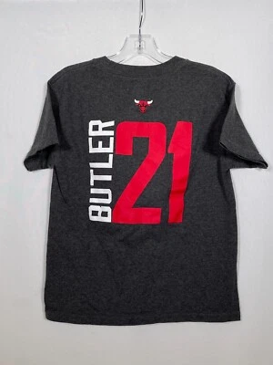 Camiseta Jimmy Butler #21 Chicago Bulls NBA Majestuosa Gris Cuello Redondo Niños PEQUEÑA Foto 1 de 4