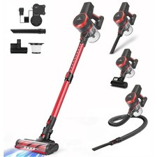 MOOSOO K17: 2 in 1, Vacuum Cleaner Cordless w/ Cyclone Technology - Red