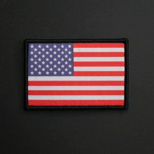 US USA American Flag Woven Embroidered Patch - Hook & Loop - Picture 1 of 2