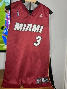 Camiseta cosida Adidas NBA Miami Heat Dwayne Wade #3 talla grande - Imagen 1 de 6