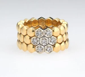 PIAGET 18K DIAMOND BEEHIVE FLOWER RING 21.1 G ANNIVERSARY NEIMAN MARCUS SAKS - Picture 1 of 9