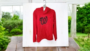 Felpa con cappuccio Washington Nationals MLB squadra atletica adulto XL rossa con logo blu - Foto 1 di 5