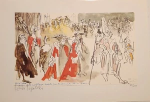 End Of Summer Sale! FELIKS TOPOLSKI, Original Lithograph, The Law Courts, Signed - Picture 1 of 4