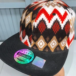 Ski Sweater Pattern Headlines Snapback Baseball Cap Hat 100% Cotton - Picture 1 of 6