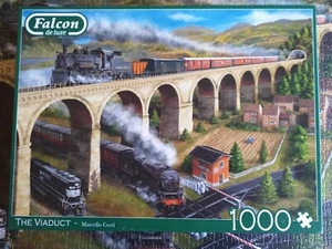 Falcon de luxe 1000 piece jigsaw puzzle game 'The Viaduct' Excellent Condition - Picture 1 of 11