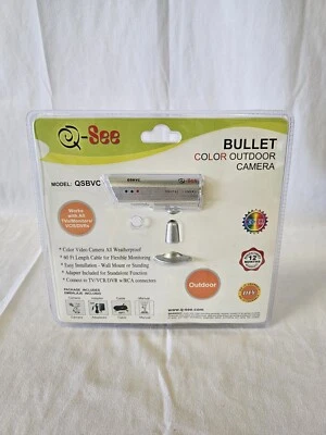 Security Camera Q-See QSBVC Bullet Color Outdoor Weatherproof Wall Or Standing - Image 1 of 2