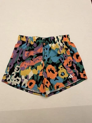 Pantalones Cortos Deportivos Adidas Para Niñas Multicolor Estampado Floral Forrados Talla XL Foto 1 de 4